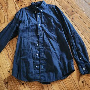 Boys Navy long sleeve button down shirt
